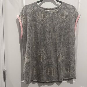 Gray Patterned Women's Top